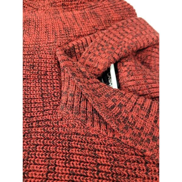 Rue21 Carbon Men’s LARGE Cowl Neck Sweater Red Black Fluffy Pullover Warm‎ - Picture 9 of 10